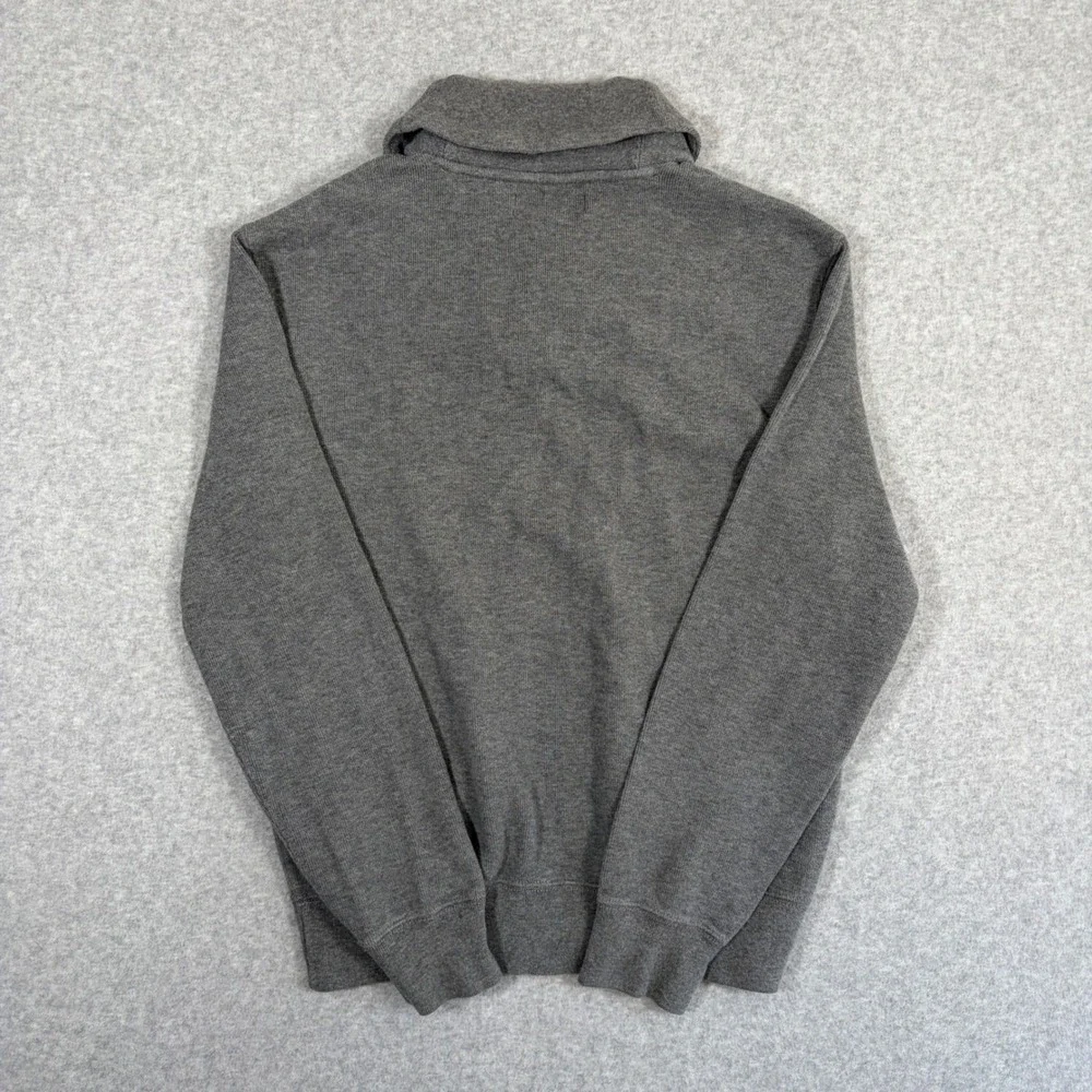Polo Ralph Lauren Shawl Neck Sweater Mens Medium Gray Vintage Cotton Pullover